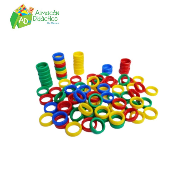 ANILLOS DE PLASTICO CON 100 PIEZAS