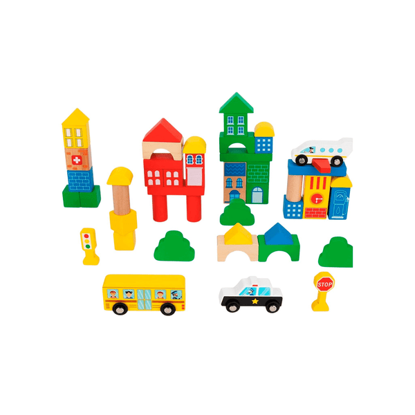 Bloques de madera con 50 piezas