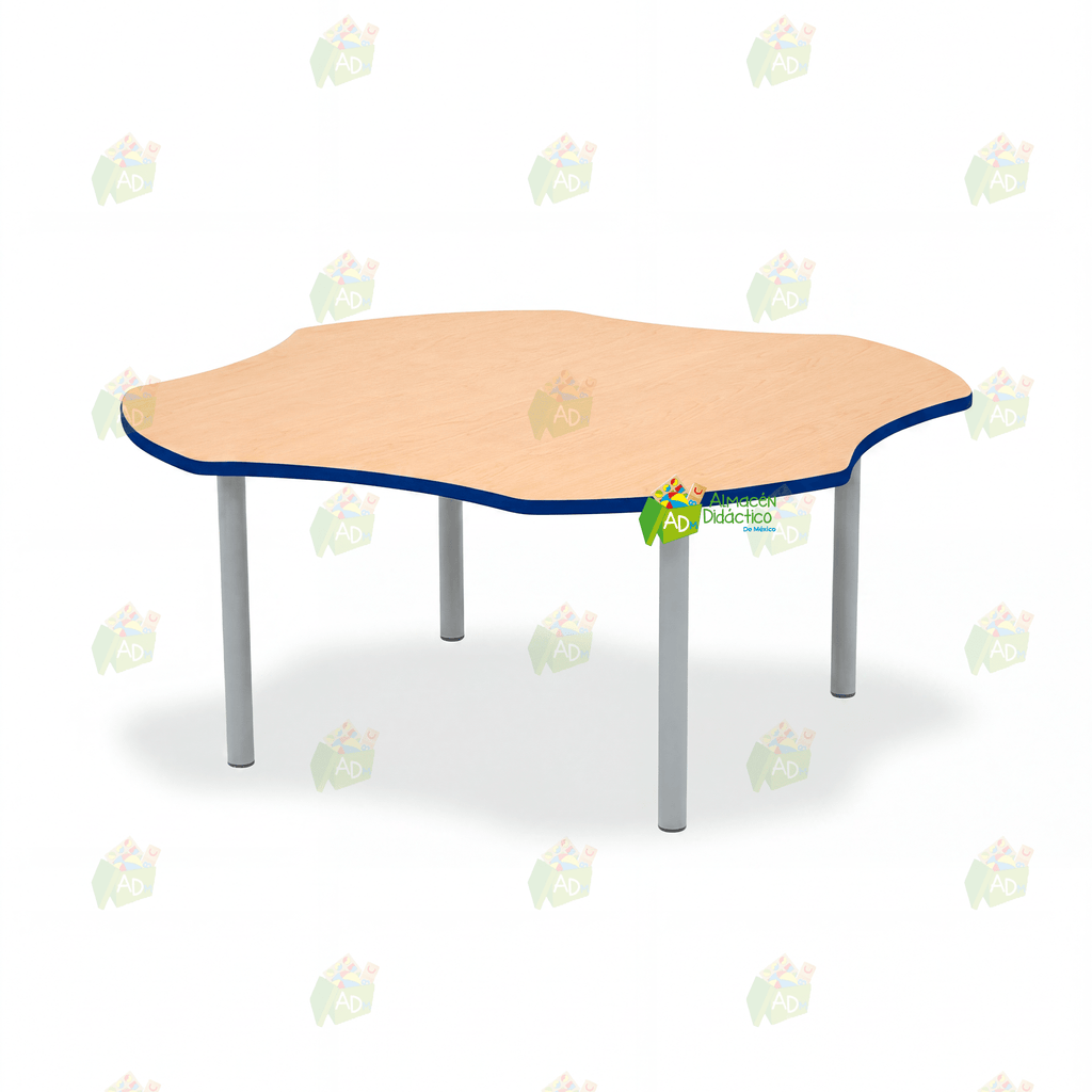 MESA TREBOL JARDIN DE NIÑOS NATURAL