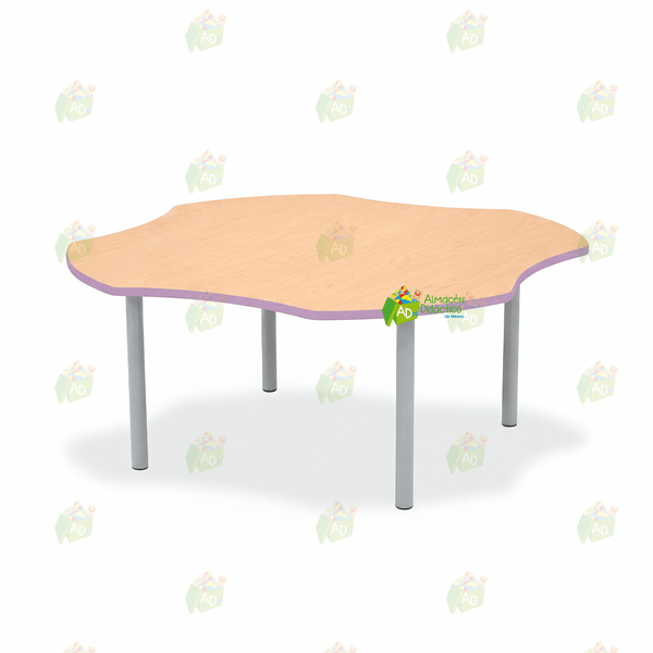 MESA TREBOL JARDIN DE NIÑOS NATURAL