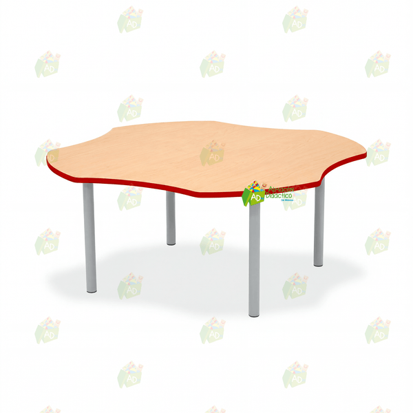 MESA TREBOL JARDIN DE NIÑOS NATURAL