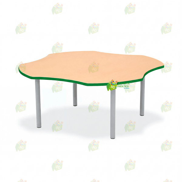 MESA TREBOL JARDIN DE NIÑOS NATURAL