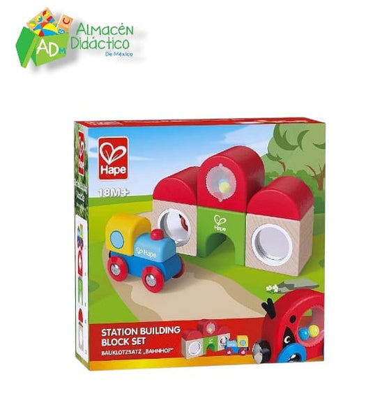 JUEGO DE BLOQUES EDIFICIO DE ESTACIÓN - HAPE -  STATION BUILDING BLOCK SET