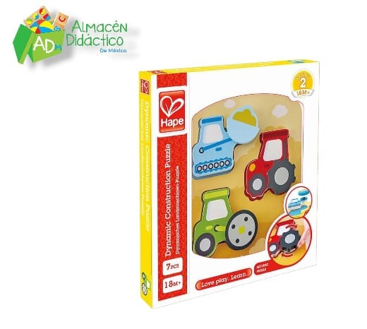 ROMPECABEZAS DINAMICO DE CONSTRUCCIÓN - HAPE  - DYNAMIC CONSTRUCTION PUZZLE