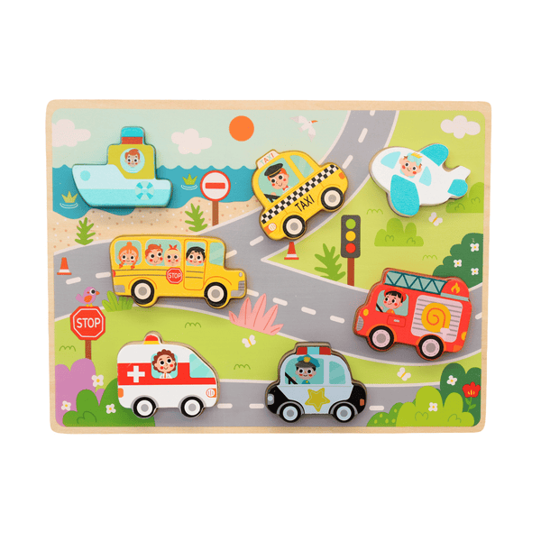 Rompecabezas chunky transportes