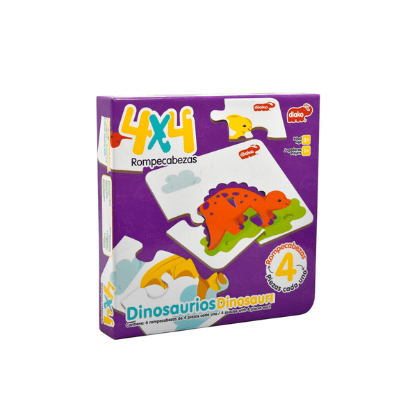 Rompecabezas de dinosaurios 4x4