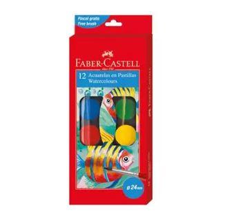 ACUARELAS 24MM CON 12 COLORES - FABER CASTELL