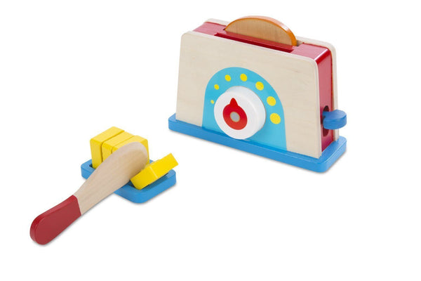 JUEGO DE TOSTADOR DE MADERA - MELISSA & DOUG - BREAD & BUTTER TOASTER SET