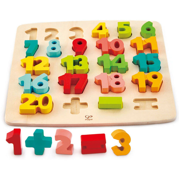 ROMPECABEZA DE NÚMEROS Y MATEMÁTICO ROBUSTO - HAPE - CHUNKY NUMBER MATH PUZZLE