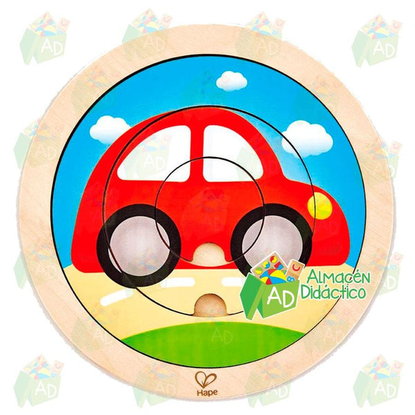 ROMPECABEZAS DE TRANSPORTE GIRATORIO  - HAPE  -  SPINNING TRANSPORT PUZZLE