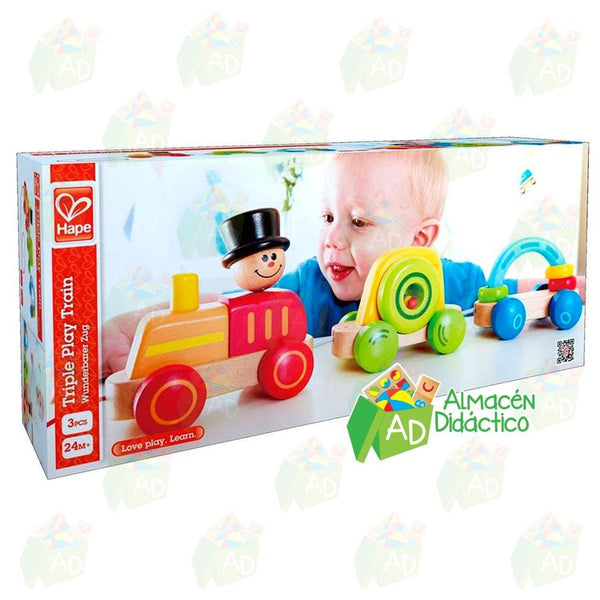 TREN DE JUEGO TRIPLE  - HAPE  -  TRIPLE PLAY TRAIN