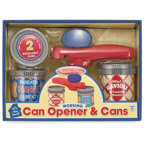 ABRE LATAS - MELISSA & DOUG -  OPENER & CANS PRETEND SET